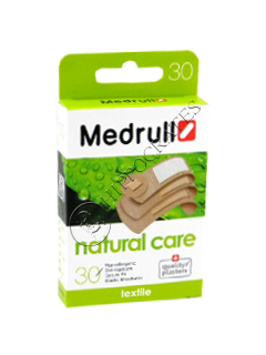 Пластырь MEDRULL Natural C (1.9x7.2 см-12 шт, 2.5x7.2 см-10 шт,диам. 2.2 см-4 шт.,0,5 х6 см-2 ) № 30