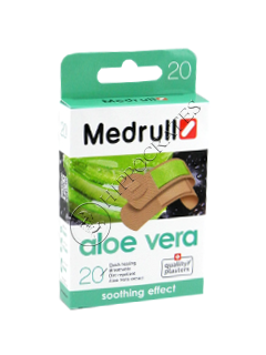 Пластырь MEDRULL Aloe Vera (1.9x7.2 см-10 шт, 2.5x7.2 см-6 шт,диам. 2.2 см) № 20
