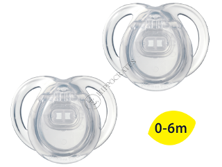 Suzeta ortodontica Anytime silicon (0-6 luni) 2 buc.(transparent)/43335463