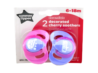 Suzeta Basics Cherry latex (6-18 luni) 2 buc.TT0143-Roz/Mov